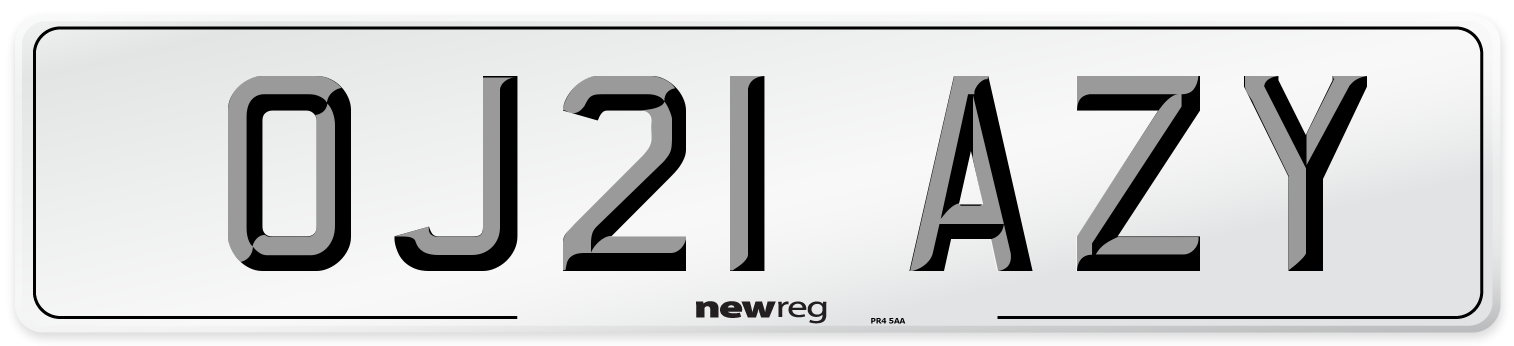 OJ21 AZY Number Plate from New Reg